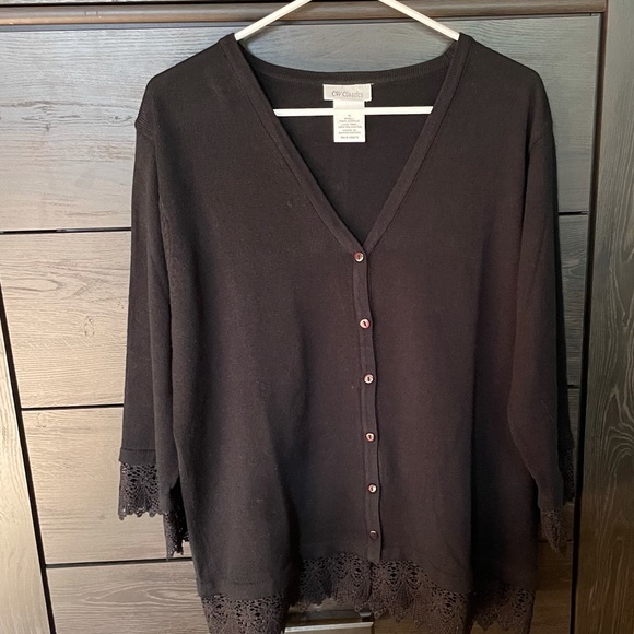 Lace Trimmed Cardigan - Picture 1 of 2